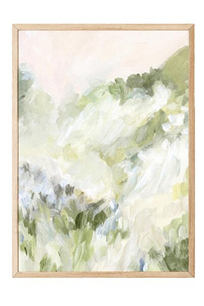 Postifull Abstract Spring Landscape Framed Painting, Vertical Wall Painting Comfort Series No:108544
