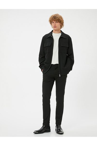 Koton Slim Fit ύφασμα Chino - Παντελόνι με κουμπιά και λεπτομέρειες με τσέπη
