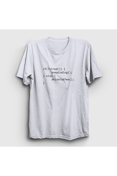 Presmono Μπλουζάκι Unisex White If Not Tired Developer Software 334863 ττ