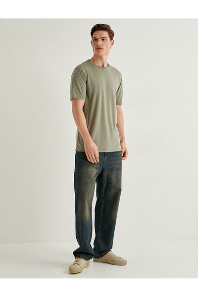 Koton Βασικό T-Shirt με κοντό μανίκι Crew Neck Slim Fit