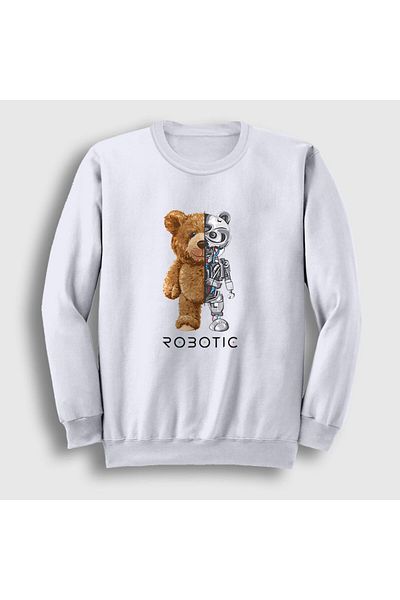 Presmono Φούτερ Unisex White Robot Bear Teddy Bear 306093 ττ