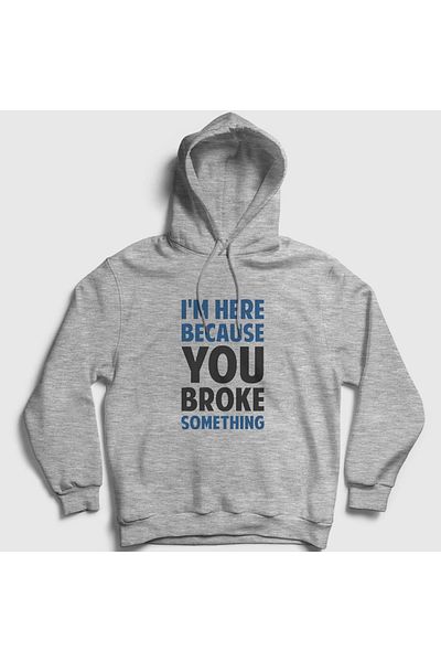 Presmono Φούτερ με κουκούλα Unisex Grey Broke Developer Software 331302 ττ