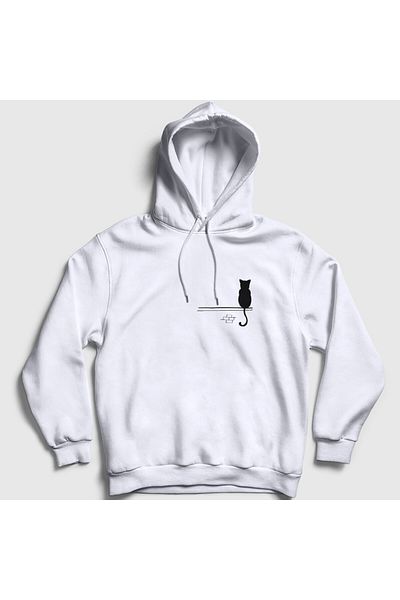 Presmono Φούτερ Unisex White Cat On The Wall με κουκούλα γάτας 288002 ττ