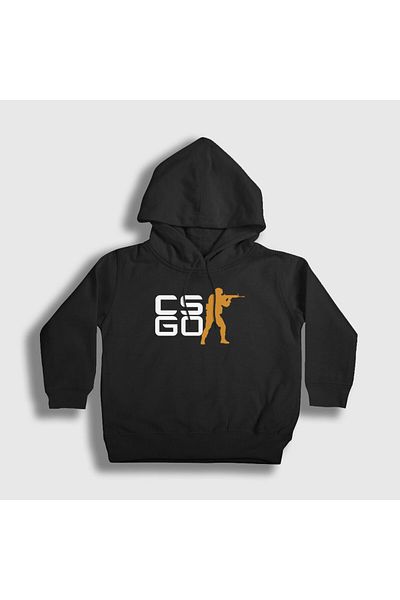 Presmono Унисекс детски суитшърт с качулка и черно лого на играта Counter Strike Cs Go 323532tt