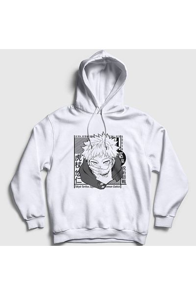 Presmono Φούτερ με κουκούλα Unisex Λευκό Yuji Itadori Anime Jujutsu Kaisen 316517 ττ