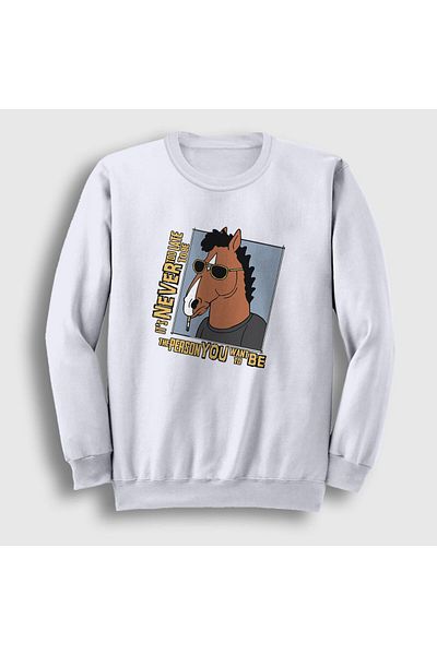 Presmono Unisex Λευκό Φούτερ Bojack Horseman Never Too Late 299857 ττ