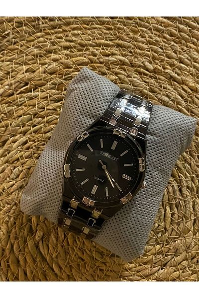 Brality Men's Black Dial - Waterproof Steel Band Wrist Watch - Rose Case - 6047