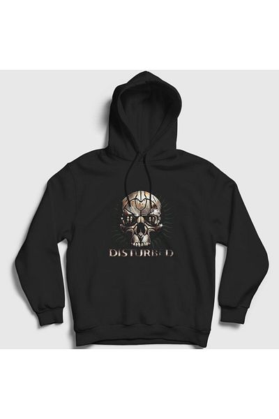 Presmono Φούτερ Unisex Black Skull Disturbed Hooded 293670 ττ