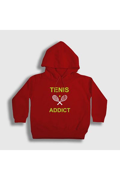 Presmono Унисекс детски червен суитшърт с качулка Addict Sports Tennis 329832tt
