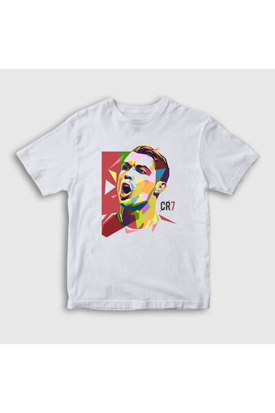 Presmono Unisex dečji bijeli cool fudbalski lopta Cr7 Cristiano Ronaldo T-shi...