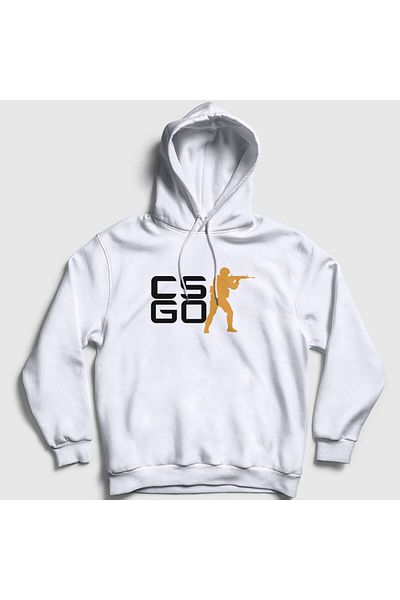 Presmono Φούτερ με κουκούλα Unisex White Logo Game Counter Strike Cs Go 323667 ττ
