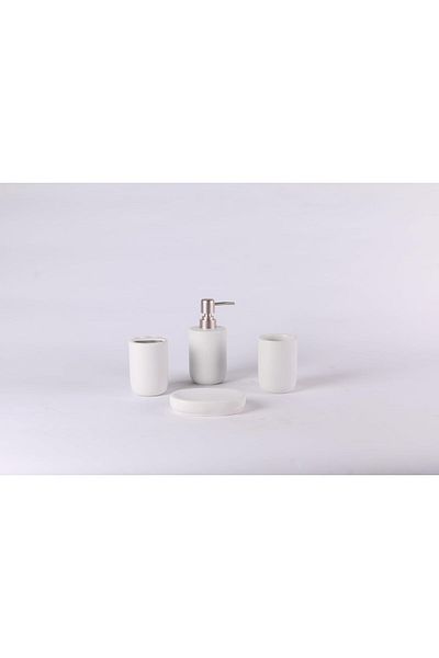 ORCHID 4PCS BATH SET SOFT TOUCH WHITE