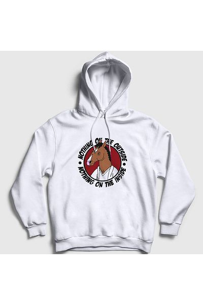 Presmono Unisex Λευκό Nothing Bojack Horseman φούτερ με κουκούλα 299930 ττ