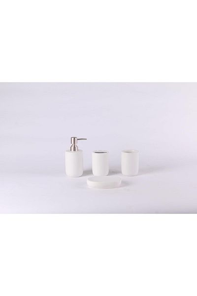 ORCHID 4PCS BATH SET SOFT TOUCH WHITE