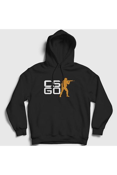 Presmono Унисекс суитшърт с качулка и черно лого на играта Counter Strike Cs Go 323667tt
