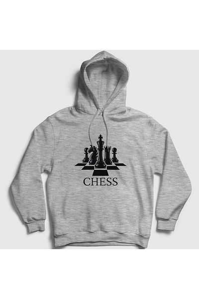 Presmono Φούτερ με κουκούλα Unisex Grey Board Chess Chess 331117 ττ