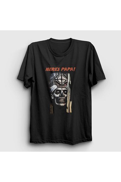 Presmono Μπλουζάκι Unisex Μαύρο Here Papa Ghost 403773 ττ