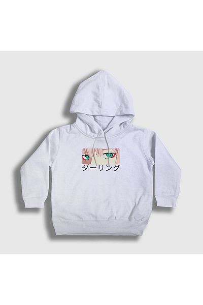 Presmono Hanorac alb pentru copii Darling In The Franxx unisex355097tt - cu glugă