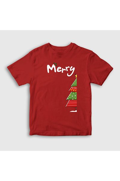 Presmono Unisex Kids Red Merry Christmas Funny New Year T-shirt364713tt