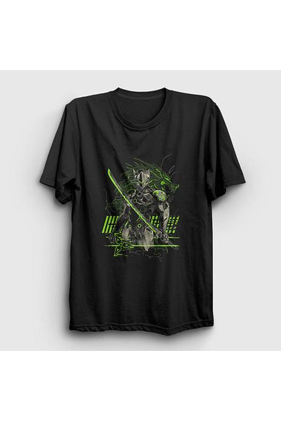 Presmono Унисекс черна тениска Genji V2 с тема „Overwatch“ 358550tt