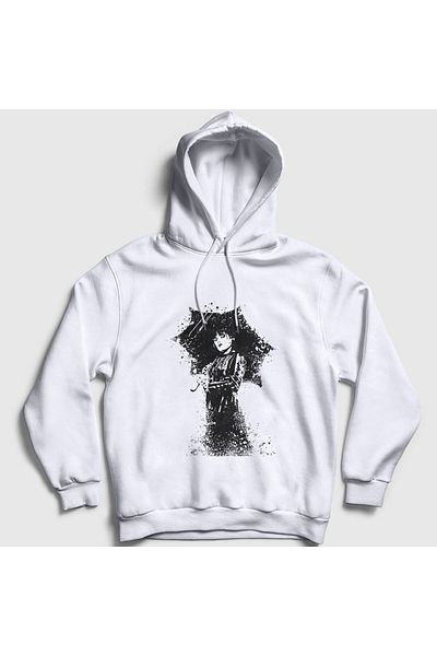 Presmono Unisex Λευκή Ομπρέλα Τετάρτης Addams Family Addams Family Φούτερ με κουκούλα 366351 ττ