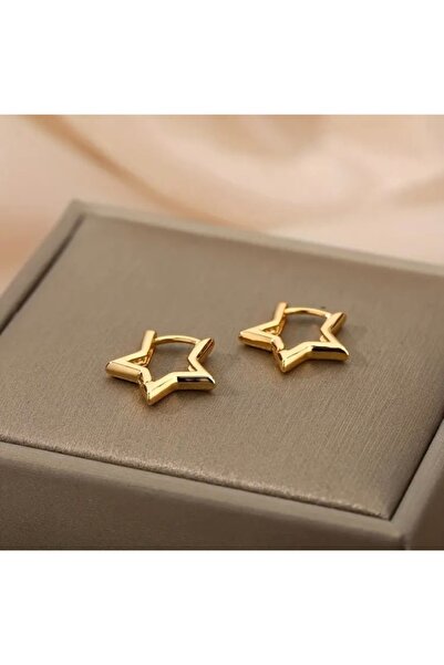 Accessories Vanilla Avenue Altın Sarısı Yıldız Şeklinde Sallantılı Kadın Küpe