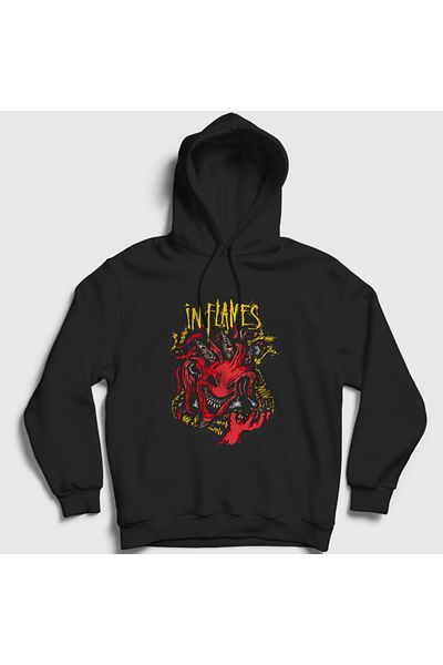 Presmono Унисекс суитшърт с качулка Black Devil V2 In Flames 398380tt