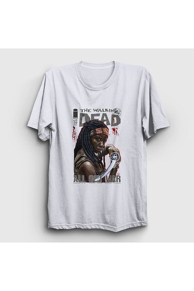 Presmono Μπλουζάκι Unisex White Fight Michonne The Walking Dead 399701 ττ