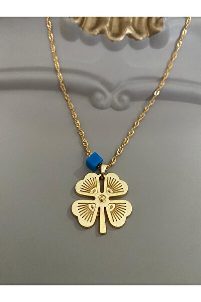 Judas Takı قلادة نسائية بلون البرسيم الذهبي