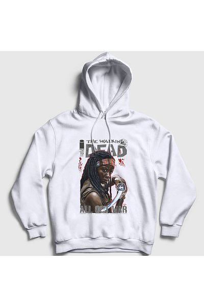 Presmono Φούτερ με κουκούλα Unisex White Fight Michonne The Walking Dead 399760 ττ