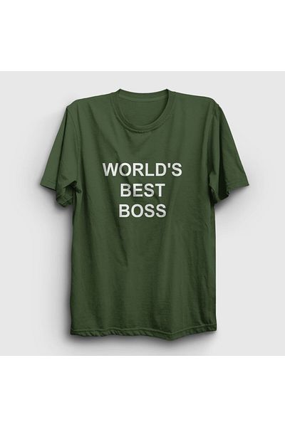 Presmono Μπλουζάκι Unisex Khaki Worlds Best Boss The Office 346460 ττ