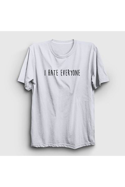 Presmono Μπλουζάκι Unisex White I Hate Eveyone 404060 ττ