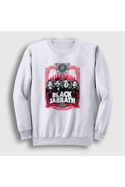 Presmono Φούτερ Unisex White Band V2 Black Sabbath 376041 ττ