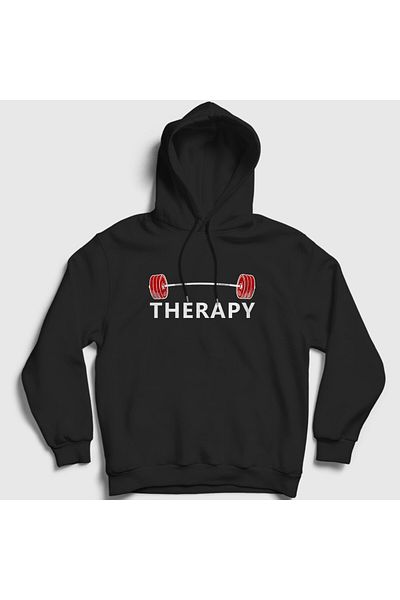 Presmono Φούτερ Unisex Black Therapy Fitness Gym Sports Hooded 414017 ττ