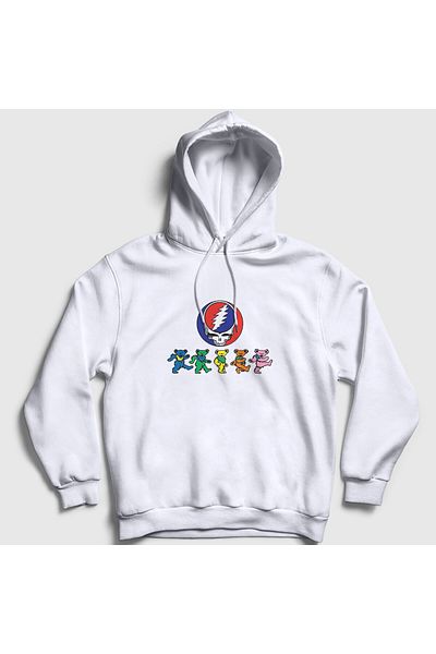 Presmono Φούτερ Unisex White Bears Grateful Dead Hooded 376337 ττ