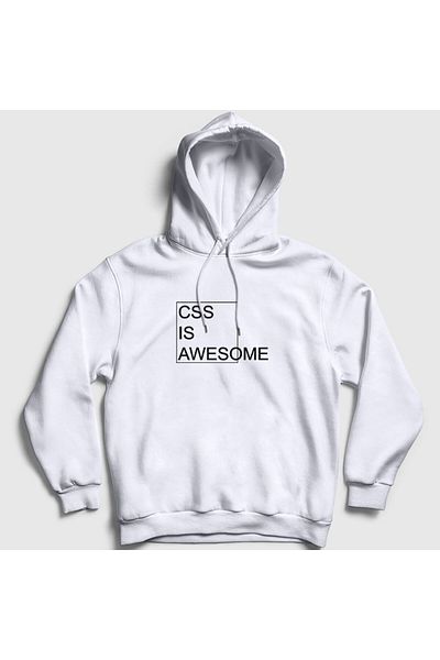 Presmono Φούτερ με κουκούλα Unisex White Css Is Awesome Developer Software 357587 ττ