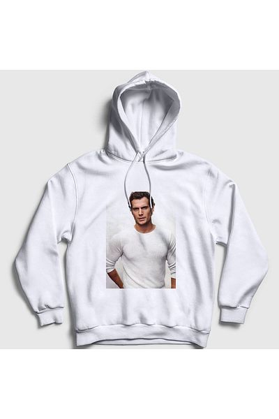 Presmono Unisex Λευκό φούτερ με κουκούλα Henry Cavill 359491 ττ