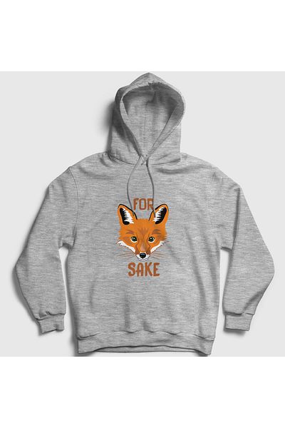 Presmono Φούτερ Unisex Grey For Fox Sake Fox με κουκούλα 401091 ττ