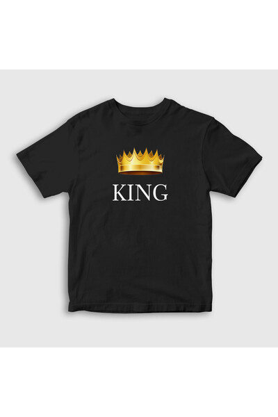 Presmono تي شيرت أسود للأطفال من الجنسين King King381318تي تي
