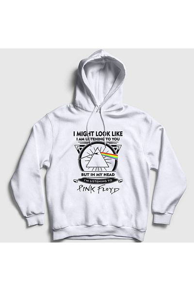 Presmono Φούτερ Unisex Λευκό Pink Floyd με κουκούλα - 351387 ττ