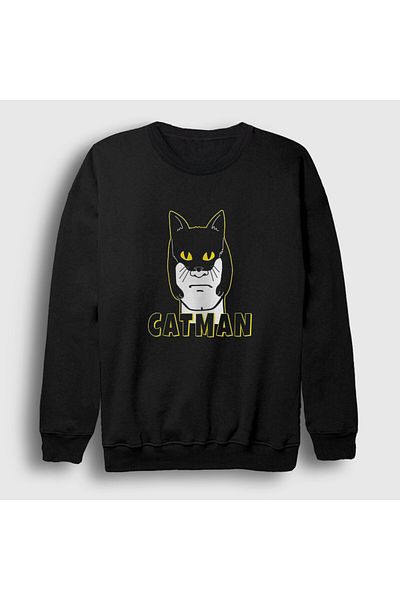 Presmono Унисекс черен суитшърт с котка Catman 396081tt