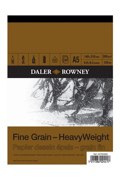 Daler Rowney 200Gr Fine Grain Heavyweight Sketch Block - A5