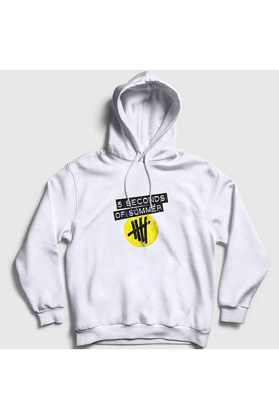 Presmono Unisex Λευκό λογότυπο V2 Φούτερ με κουκούλα 5 δευτερολέπτων καλοκαιριού 383723 ττ