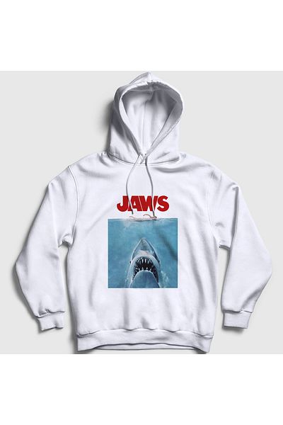 Presmono Φούτερ με κουκούλα Unisex Λευκή αφίσα Shark Movie Jaws 372580 ττ