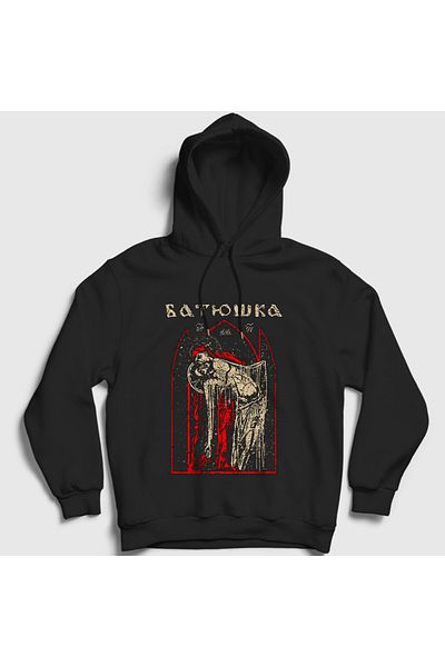 Presmono Φούτερ Unisex Μαύρη κουκούλα Batushka - 384193 ττ