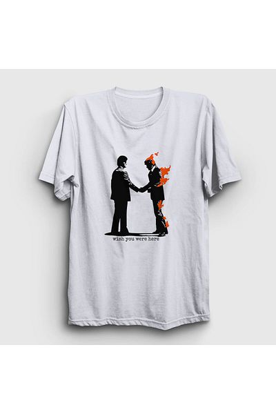 Presmono Unisex Λευκό Wish You Were Here Μπλουζάκι Pink Floyd 354557 ττ
