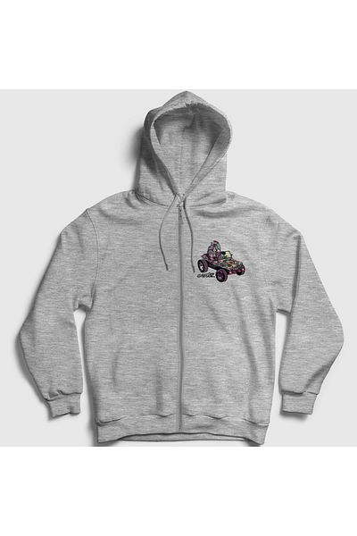 Presmono Φούτερ Unisex Grey Geep Gorillaz με φερμουάρ με κουκούλα 402697 ττ