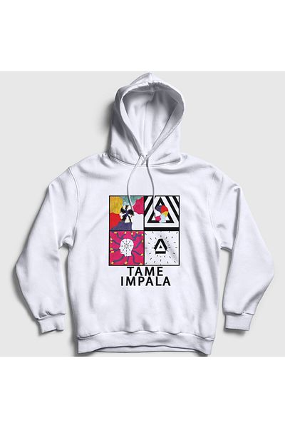 Presmono Φούτερ Tame Impala Unisex με λευκή κουκούλα - 385460 ττ