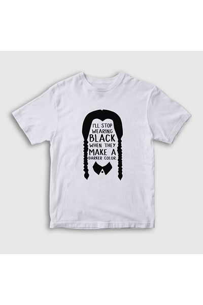 Presmono Tricou pentru copii unisex alb Darker Wednesday Addams Family Addams Family365218tt