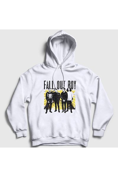 Presmono Φούτερ Unisex White Band Fall Out Boy με κουκούλα 394881 ττ